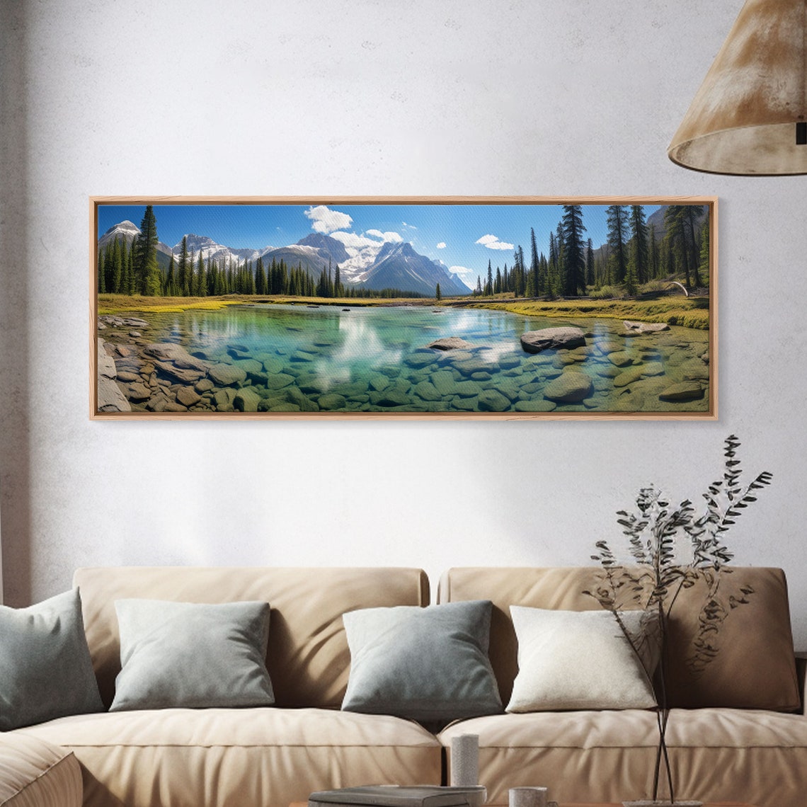 Banff National Park Snowcapped Peaks Turquoise Lake Panoramic Poster - Image 4