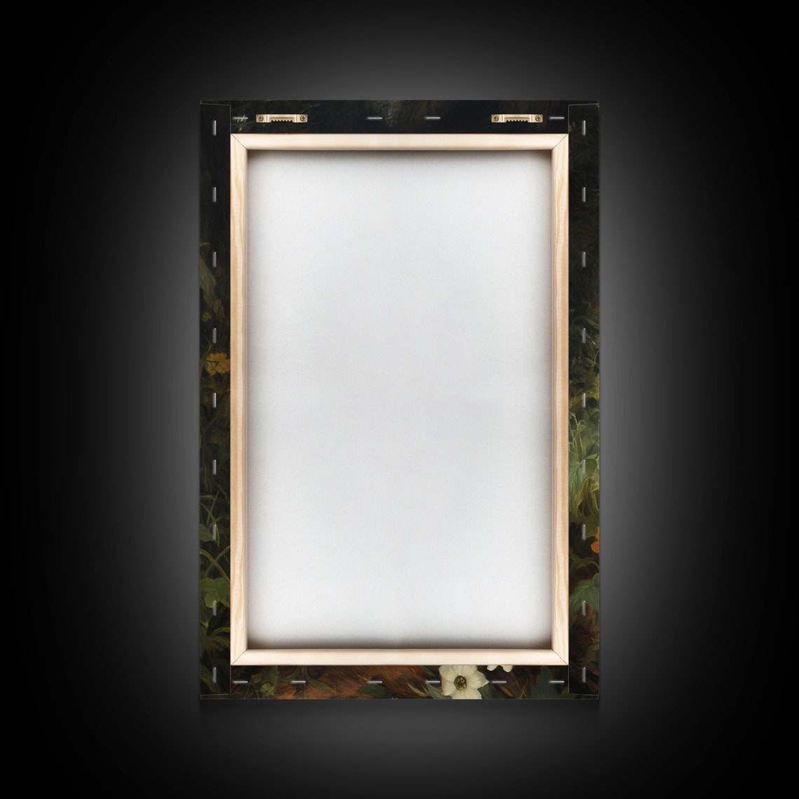 Little Ghost Among Wildflowers In Dark Enchanted Forest Wall Art - Image 2