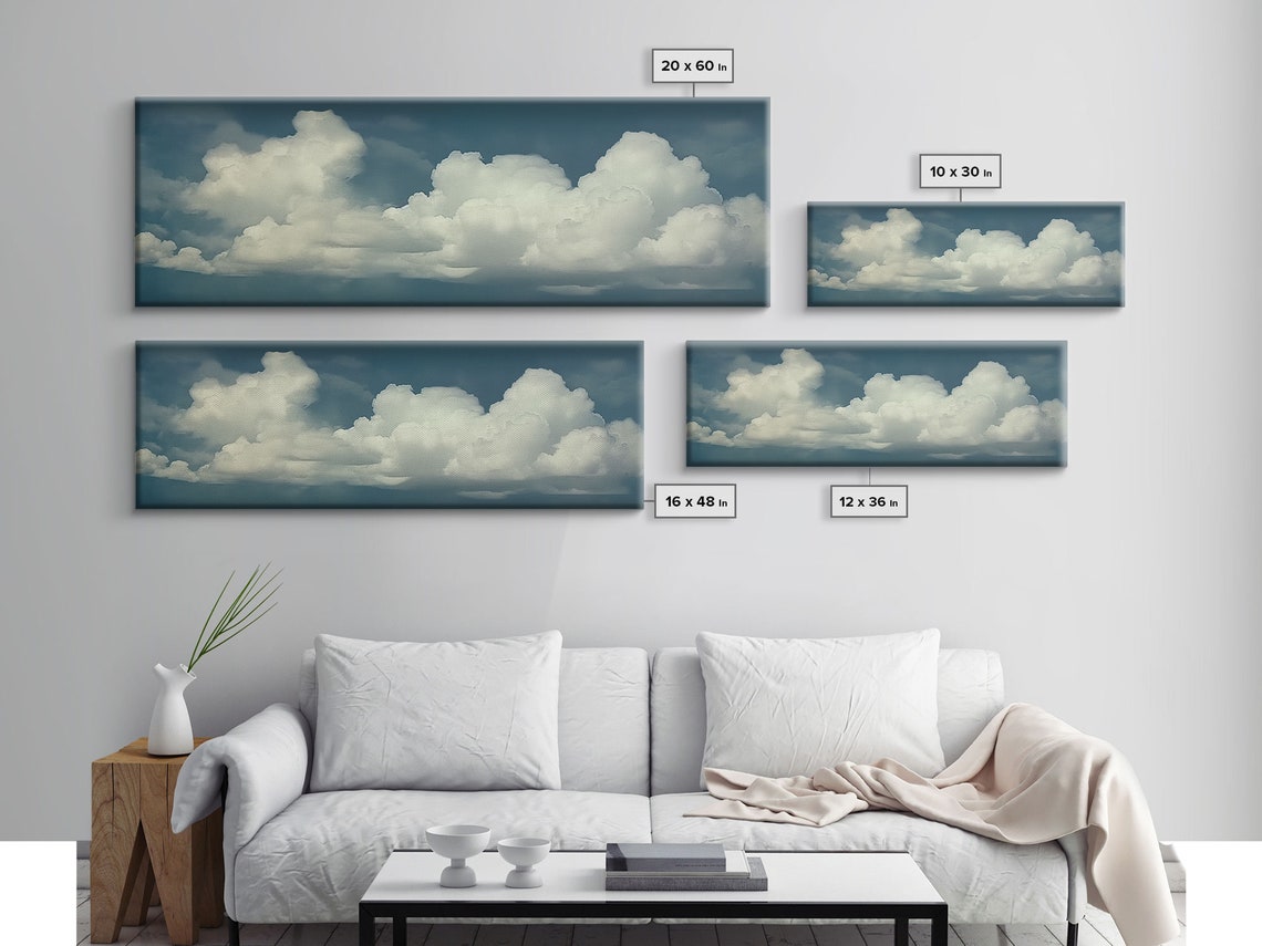A Cloudy Day Wide Format Clouds Wall Art Panoramic Print Framed Print Panoramic Framed Cloudy Art Print - Image 2