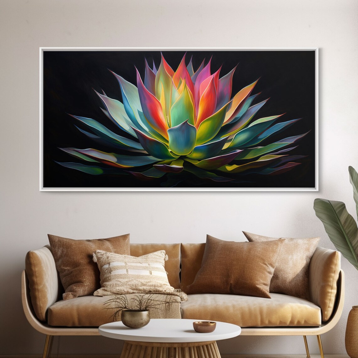 Rainbow Agave Art Print, Modern Southwest Decor