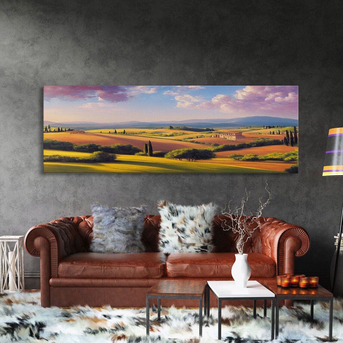 Italian Villa and Countryside Panoramic Art Print - Image 3