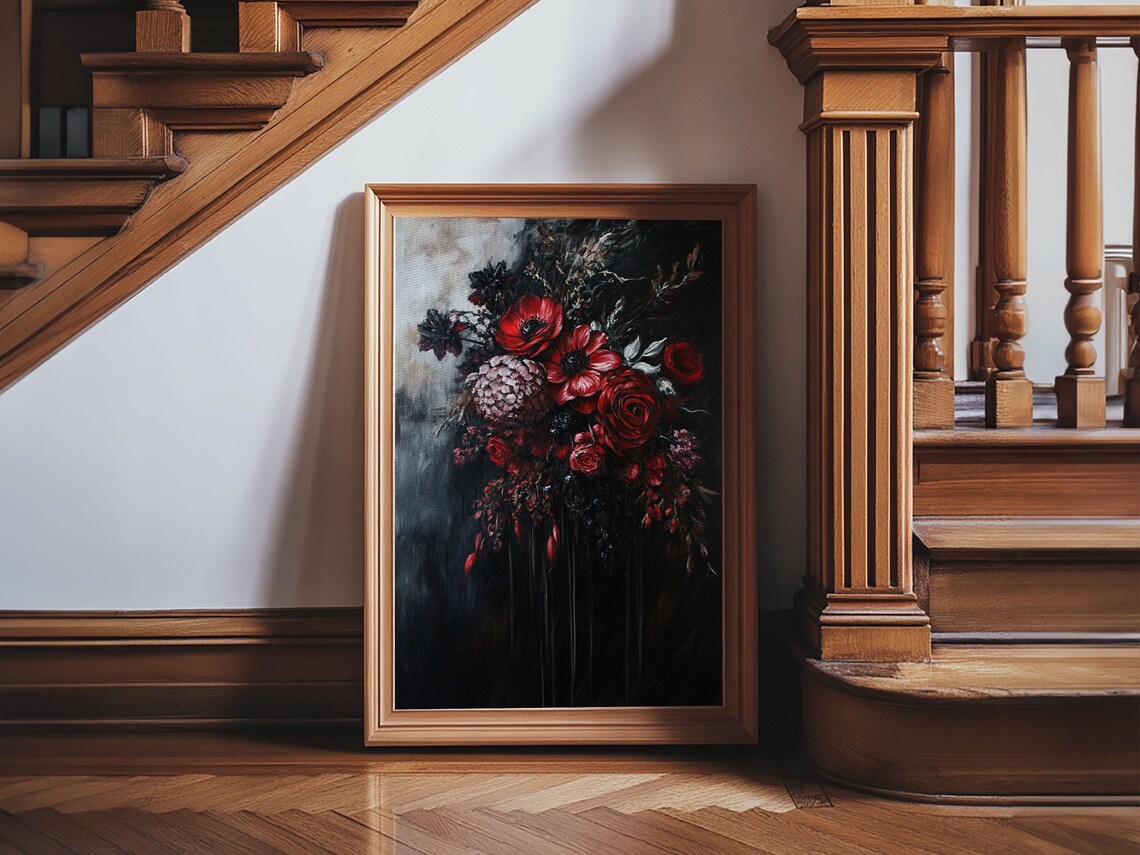 Blood Roses, Dark Academia Halloween Art Print - Image 3