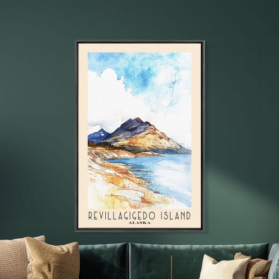 Revillagigedo Island Alaska Watercolor Print Vacation Gift Alaska Wall Art Vacation Wall Art Vacatation Beach Decor Beach Art
