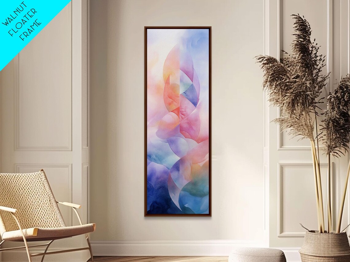 Pastel Swirl Abstract Ribbon Watercolor Pink Blue Purple Wall Poster - Image 3