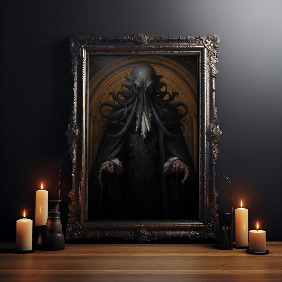 Cthulhu Victorian Portrait, Gothic Halloween Art Print - Image 3