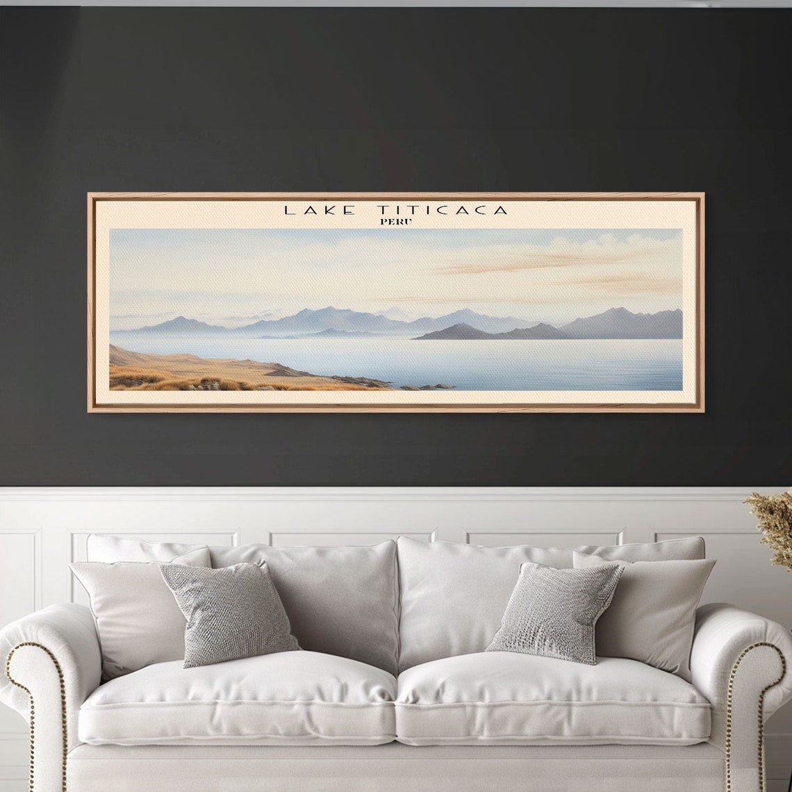 Lake Titicaca Peru Blue Waters Andes Shoreline Panoramic Travel Poster - Image 3
