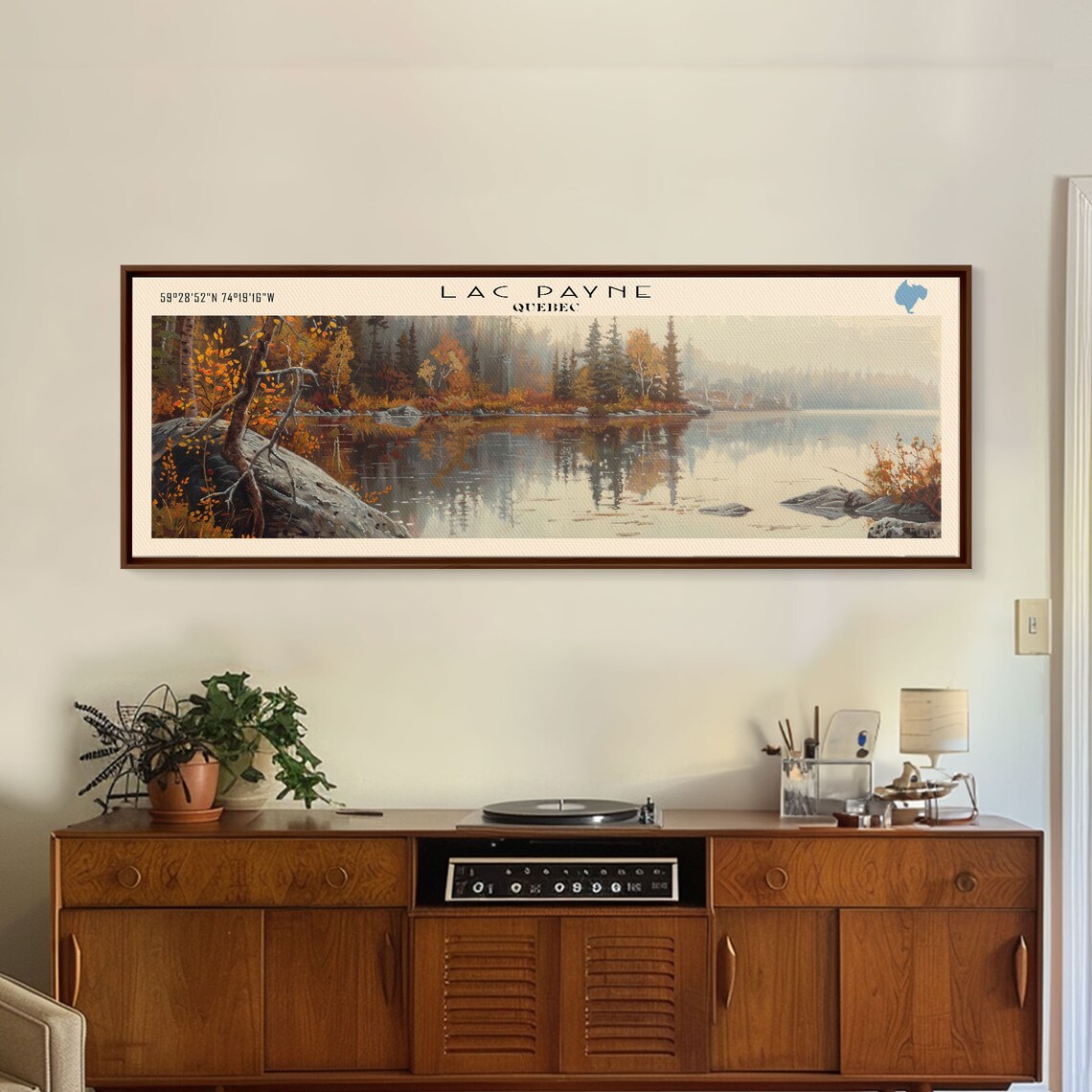 Lac Payne Quebec Autumn Gold Forest Calm Lake Reflection Poster - Image 4