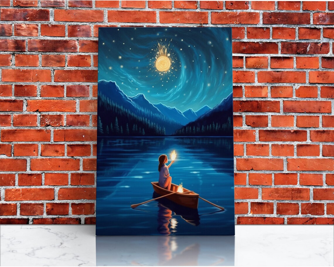 Starry Night Girl Wizard, Van Gogh-Inspired Art Print - Image 3