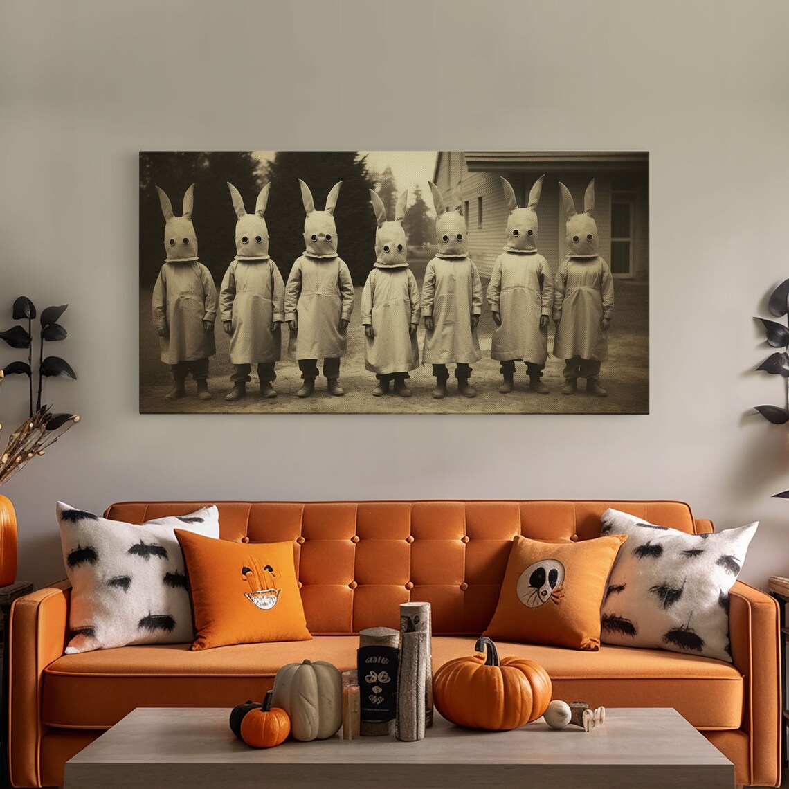 Cult Of The Bunny Creepy Halloween Tintype Art Print - Image 4