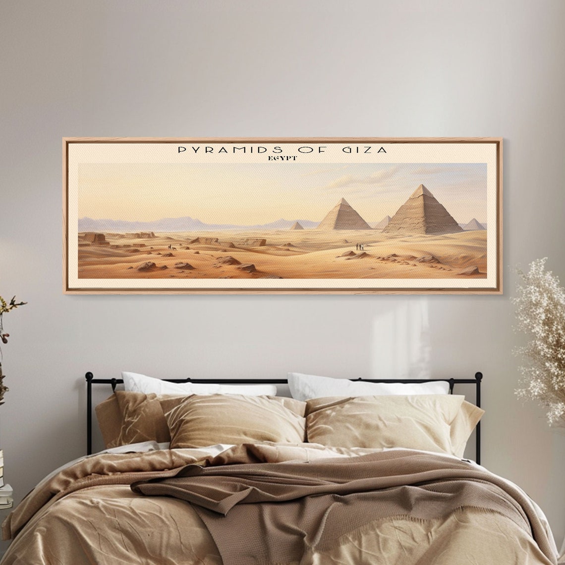 Pyramids of Giza Egypt Desert Sunset Panoramic Travel Wall Poster - Image 3