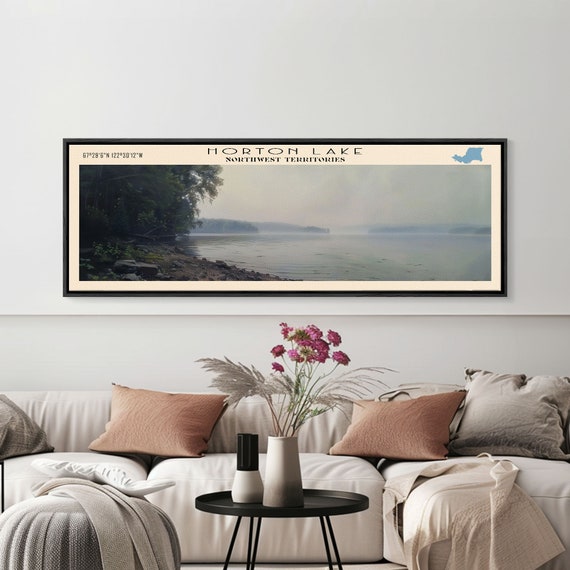 Horton Lake Framed Print Lake House Art Panoramic Wall Art Travel Poster Beautiful Lake Painting Home Decor