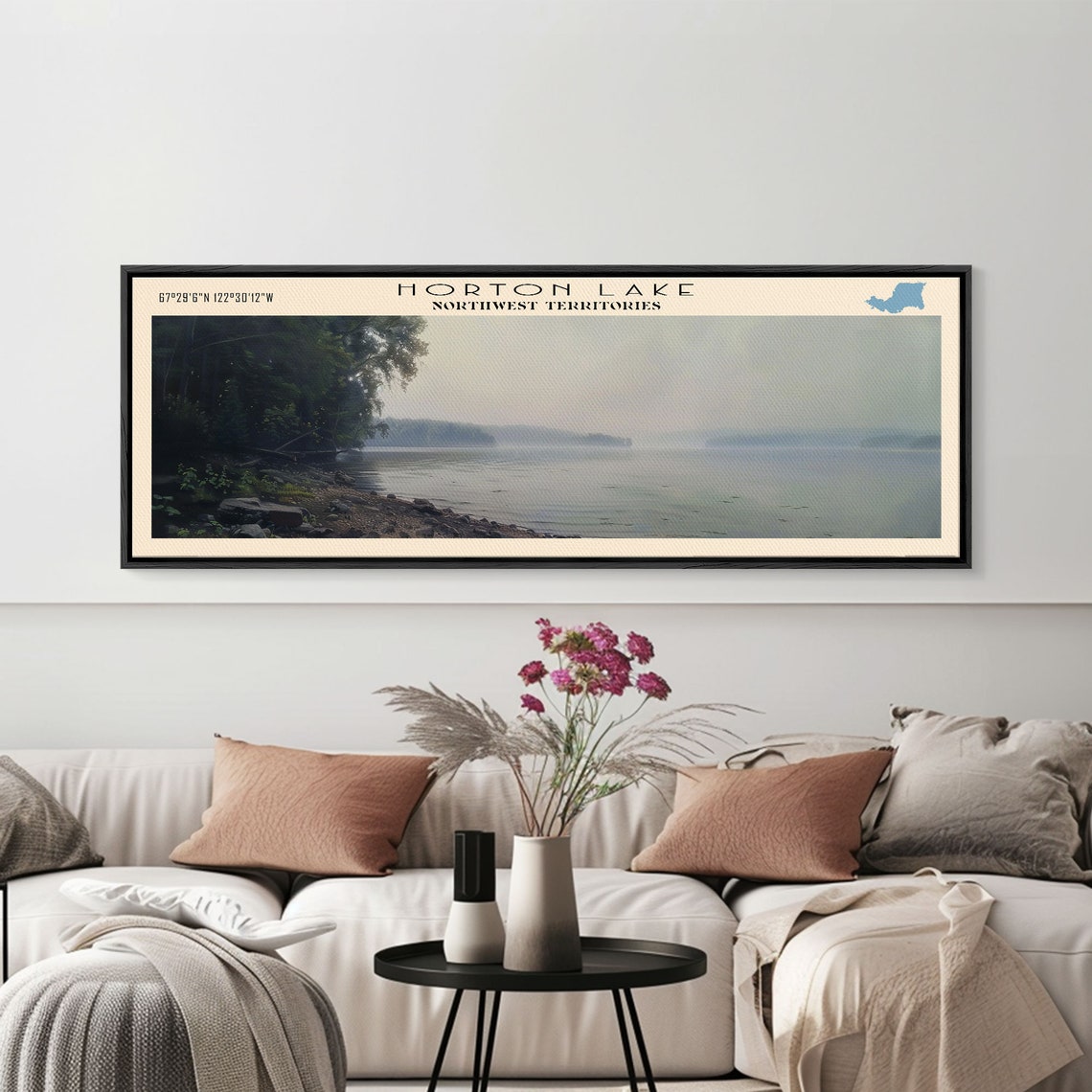 Horton Lake Northwest Territories Misty Forest Foggy Shoreline Poster