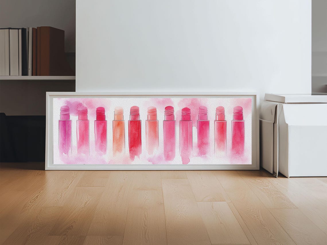 Pink Lip Gloss Collection Abstract Feminine Boho Dorm Wall Art Print - Image 5