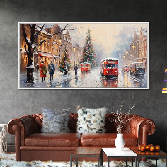 Vintage Christmas Winter Wonderland Art Print, Farmhouse