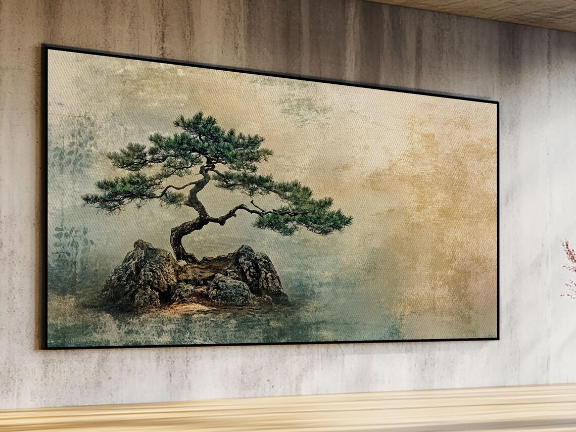 Japanese Pine Tree Zen Minimalist Nature Wabi Sabi Rustic Wall Art Poster - Image 4