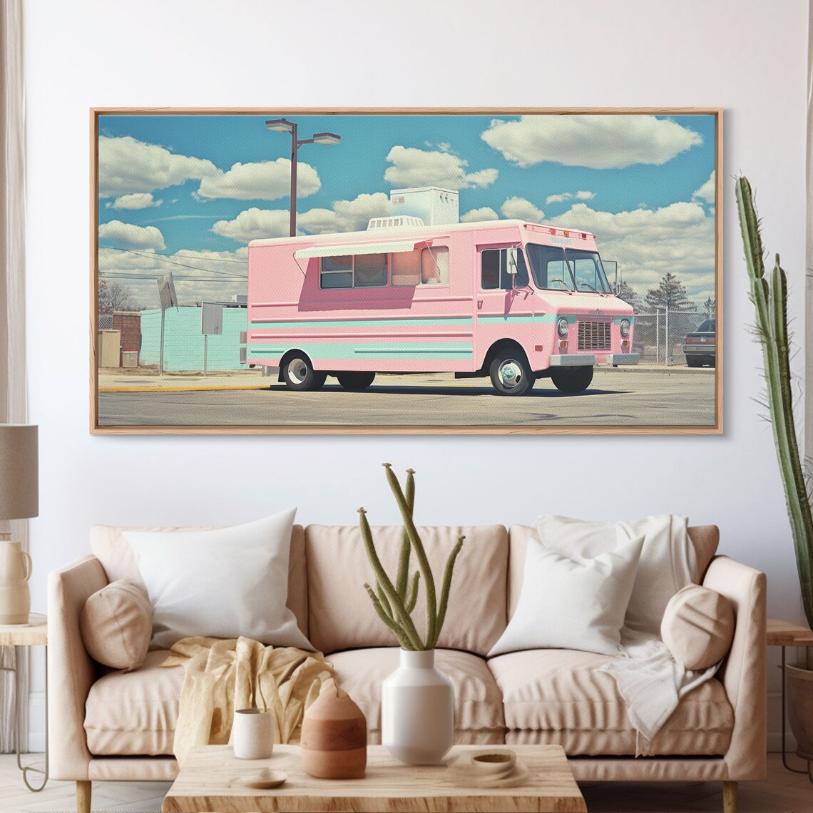 Retro Vaporwave Ice Cream Truck, Vintage Style Art Print - Image 3