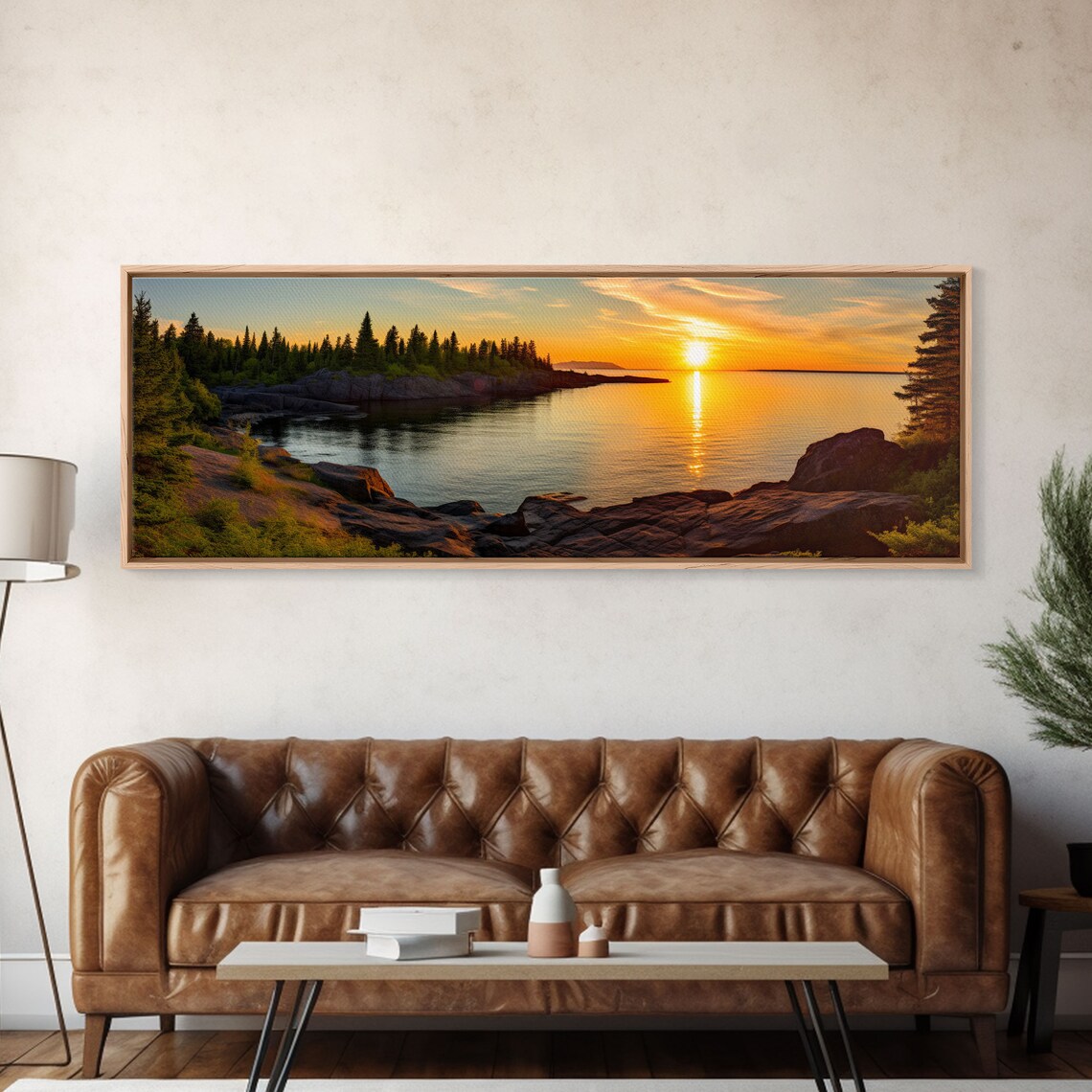 Isle Royale National Park Sunset Rocky Lake Superior Shore Panoramic Poster
