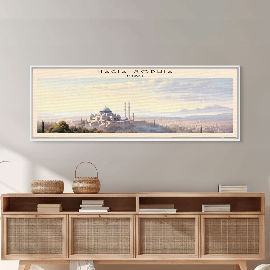 Hagia Sophia Turkey Istanbul Dawn Cityscape Golden Travel Poster - Image 4
