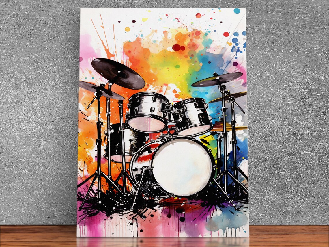 Drum Set Art Print, Music Studio Wall Decor Gift - Image 4