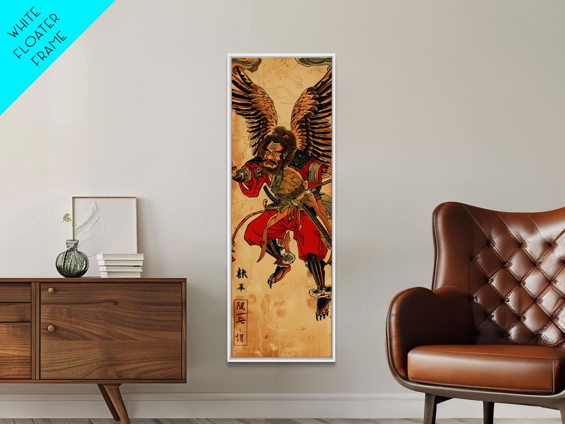Samurai Warrior With Eagle Wings, Ukiyo-E Art Print - Image 3