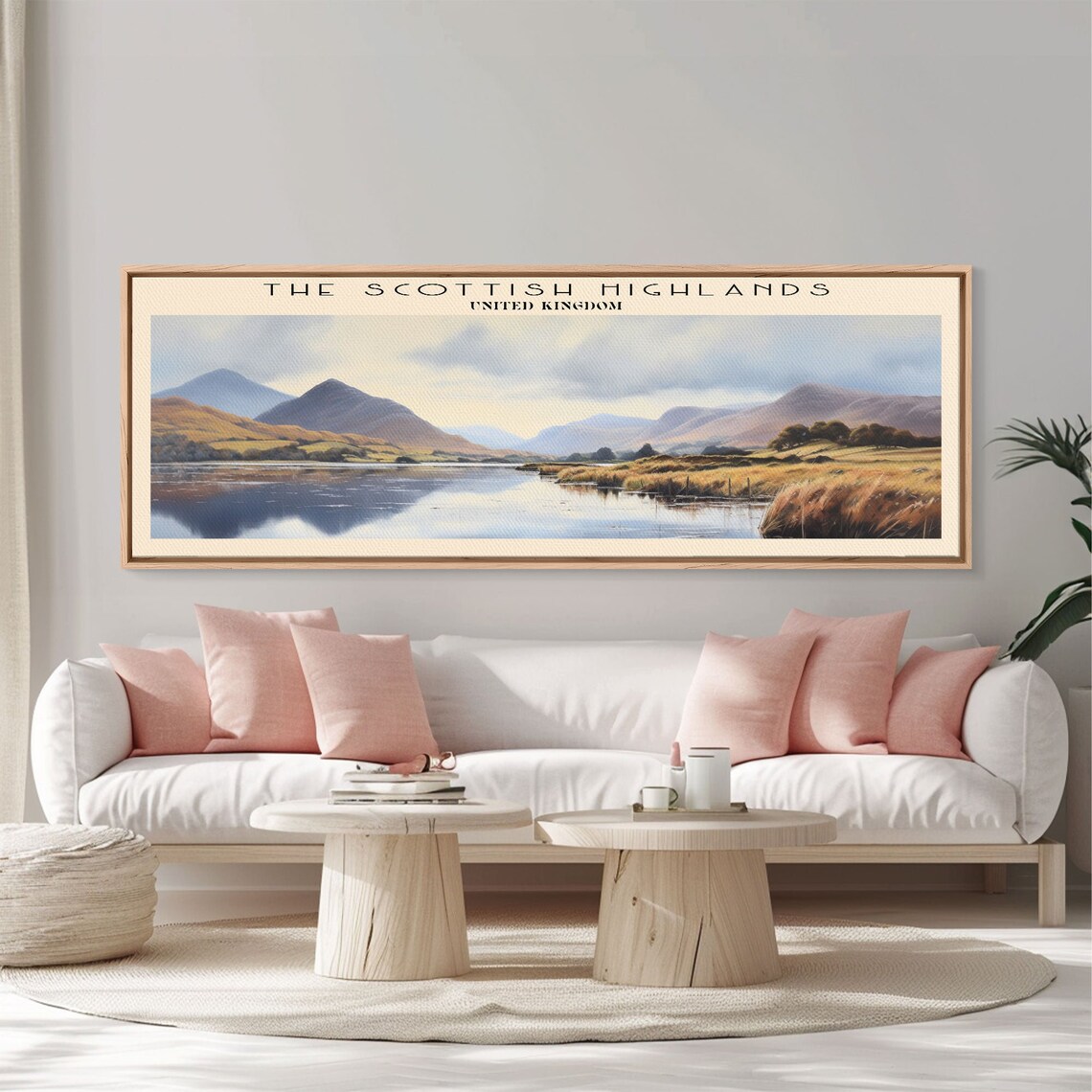 Scottish Highlands Retro Travel Poster, Vintage Style