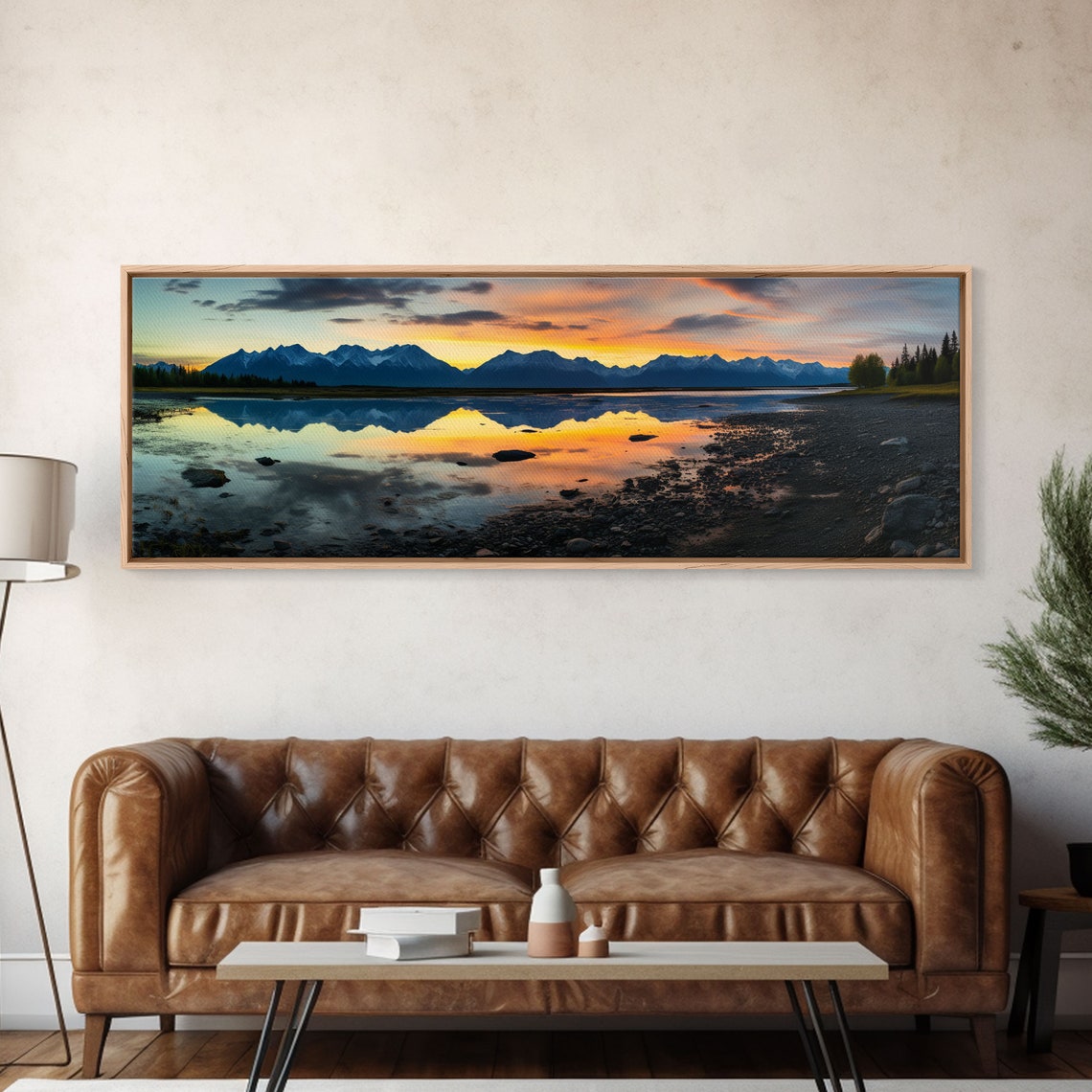 Lake Clark National Park Sunset Mountain Reflection Panoramic Poster - Image 5