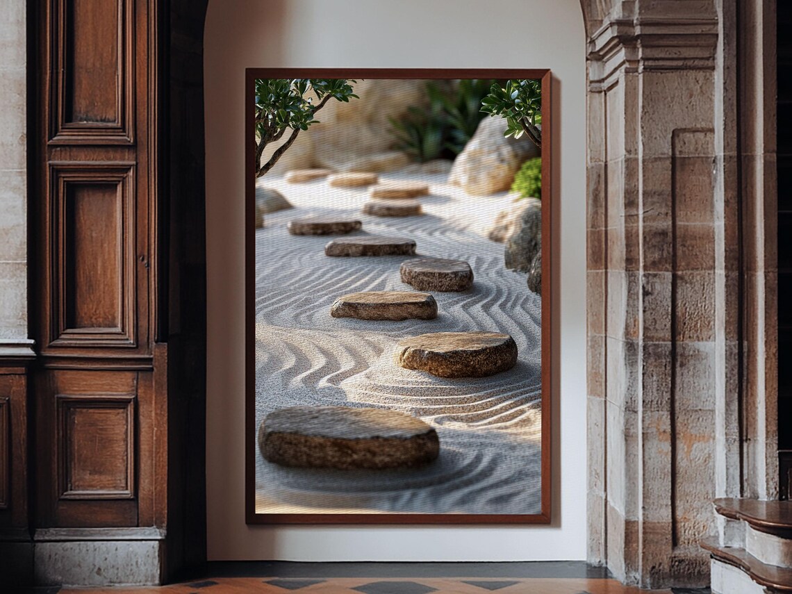Zen Garden Path, Minimalist Wabi Sabi Art Print - Image 5