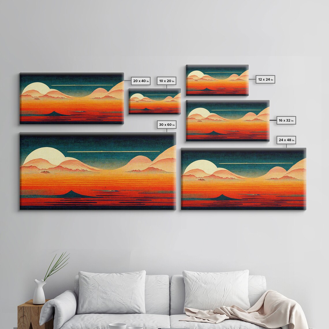Art Deco Sunset Desert Dunes Art Print - Image 2