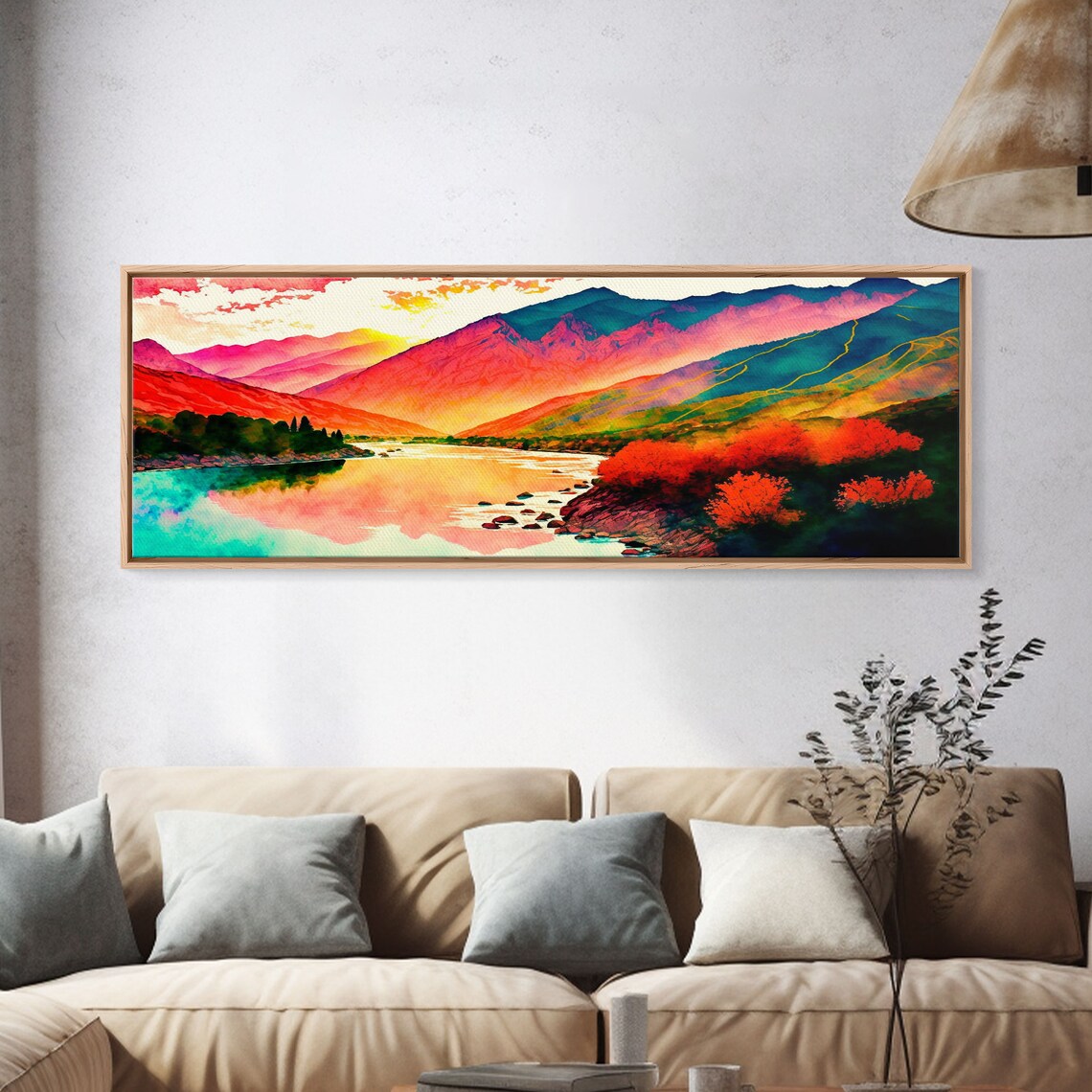 Colorful Abstract Watercolor Landscape Art Print - Image 4