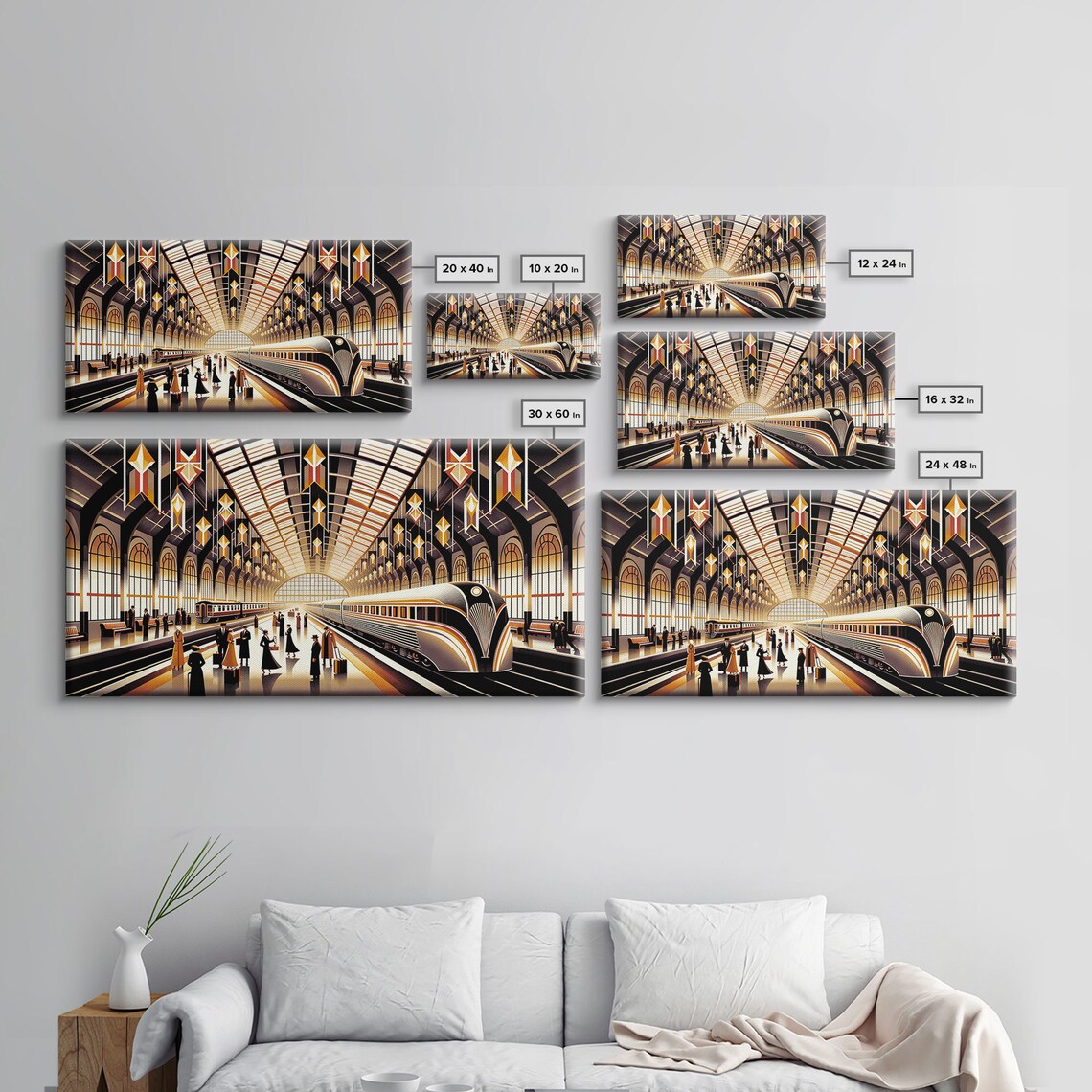 Art Deco Train Station Retro Subway Art Print - Image 2