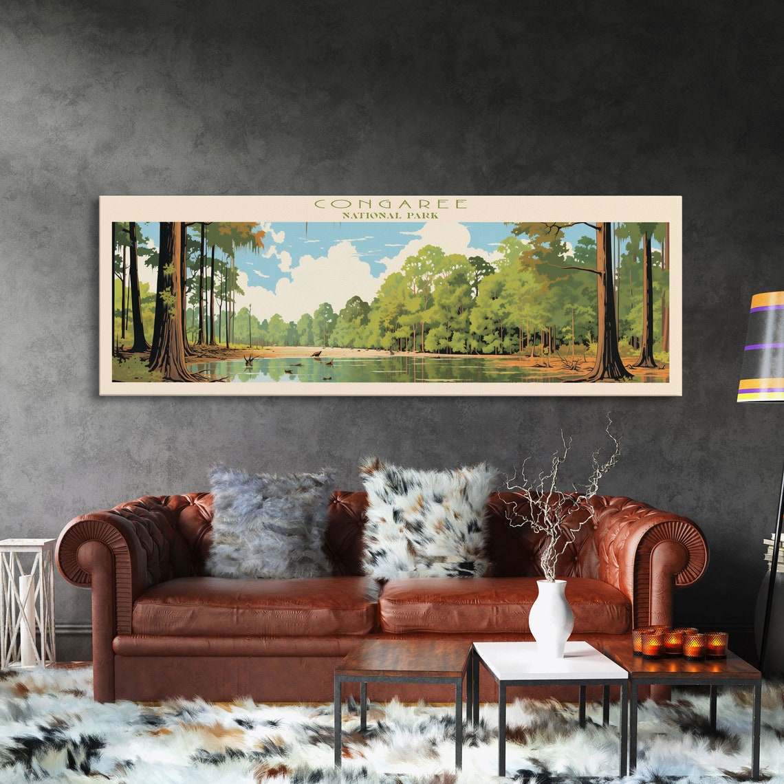Congaree National Park Cypress Swamp Lake Reflection Travel Poster - Image 3