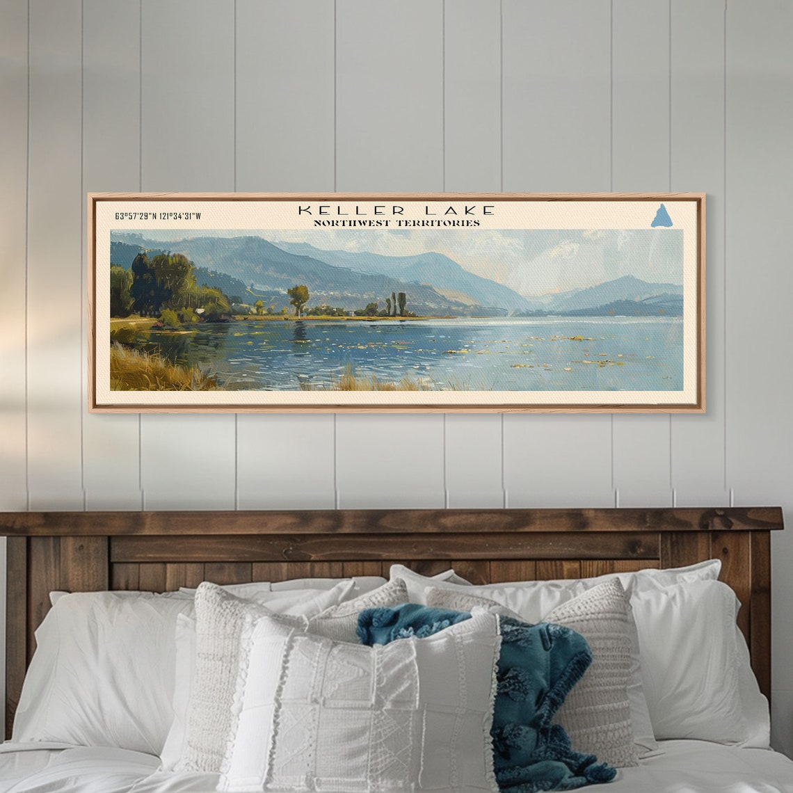 Keller Lake Northwest Territories Golden Shore Mountain View Poster - Image 2