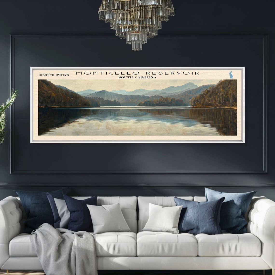 Monticello Reservoir South Carolina Autumn Hills Mirror Lake Poster - Image 3