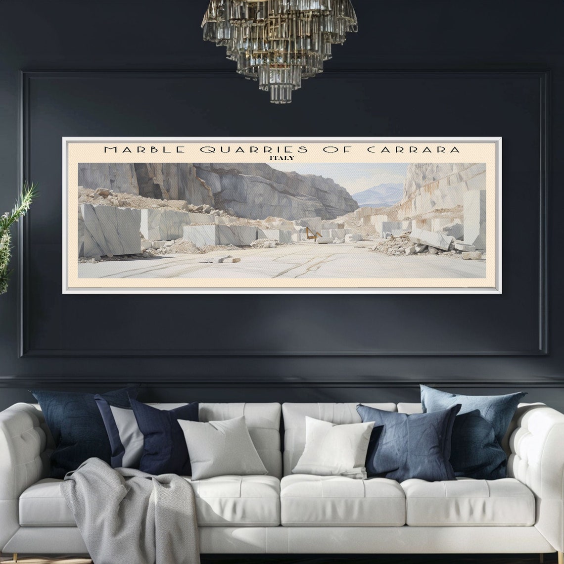 Carrara Marble Quarries Italy White Marble Cliffs Panoramic Poster - Image 3