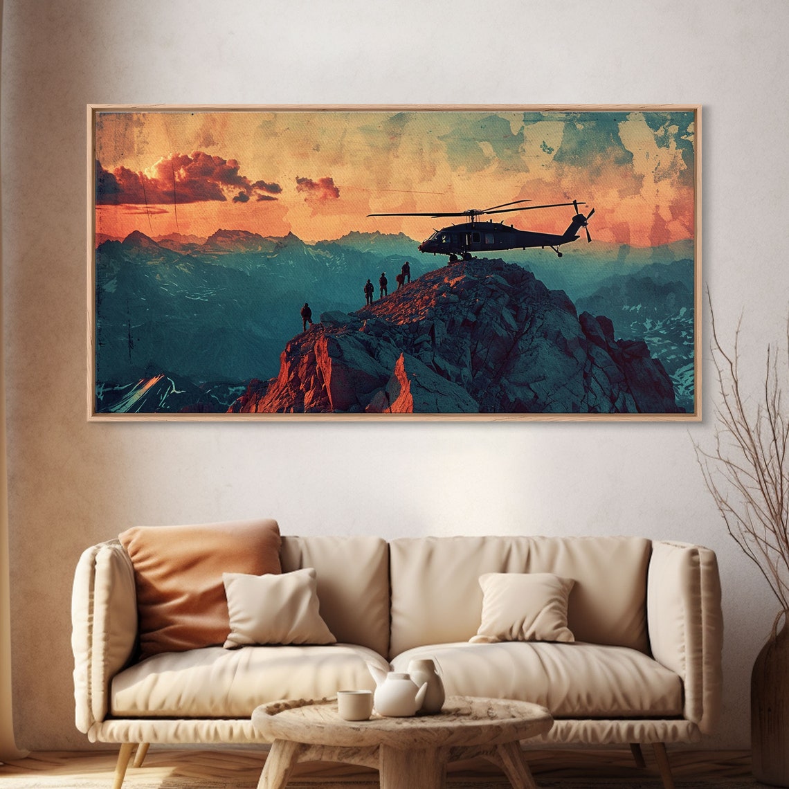 Blackhawk Helicopter Mountain Peak Extraction Sunset Military Poster - Image 4