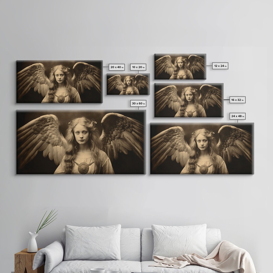 Tintype Angel Art Print, Guardian Angel Wall Art - Image 2