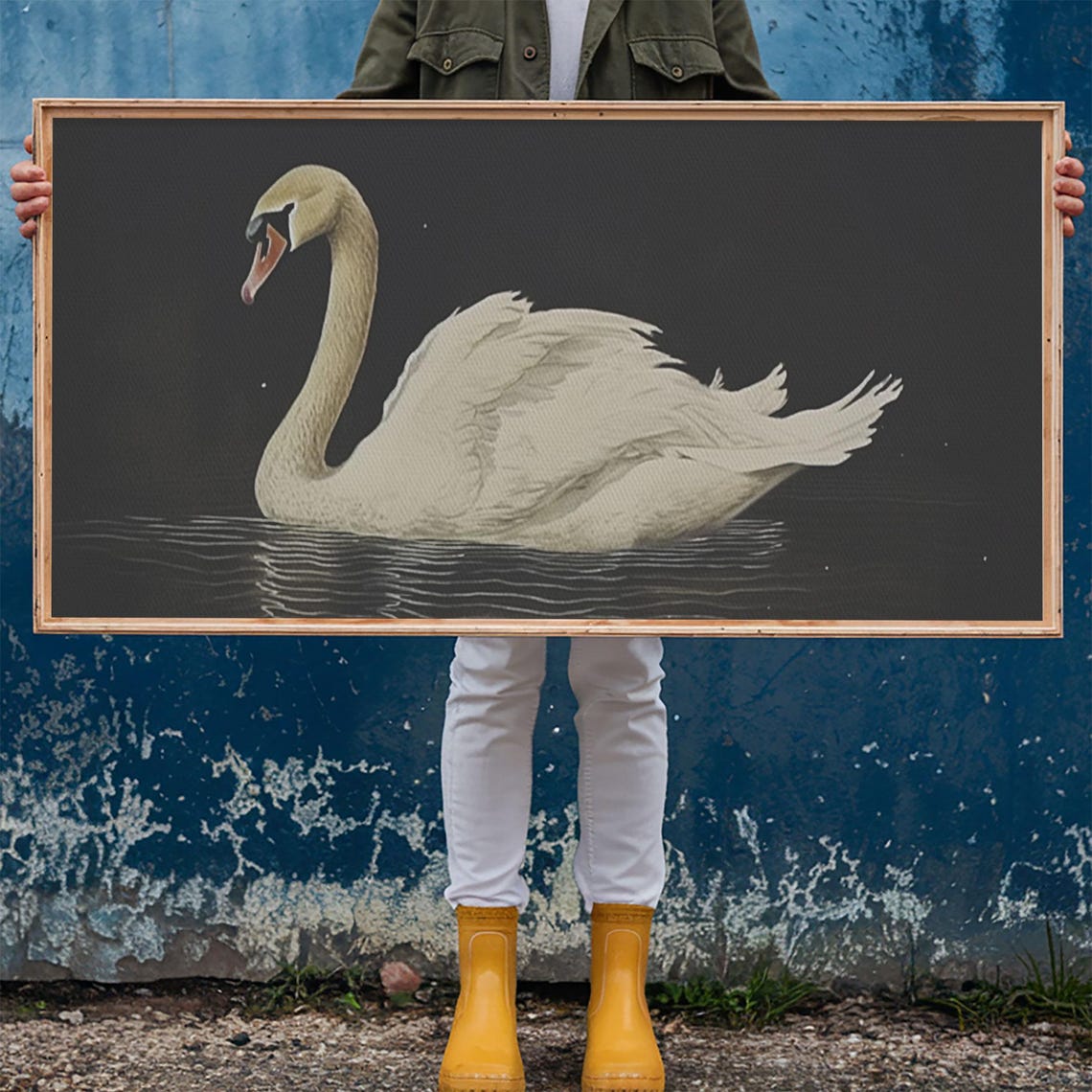 The Black Swan Vintage Framed Art Framed Vintage Print Vintage Painting Black Swan Art Girls Room Or Nursery Print - Image 5