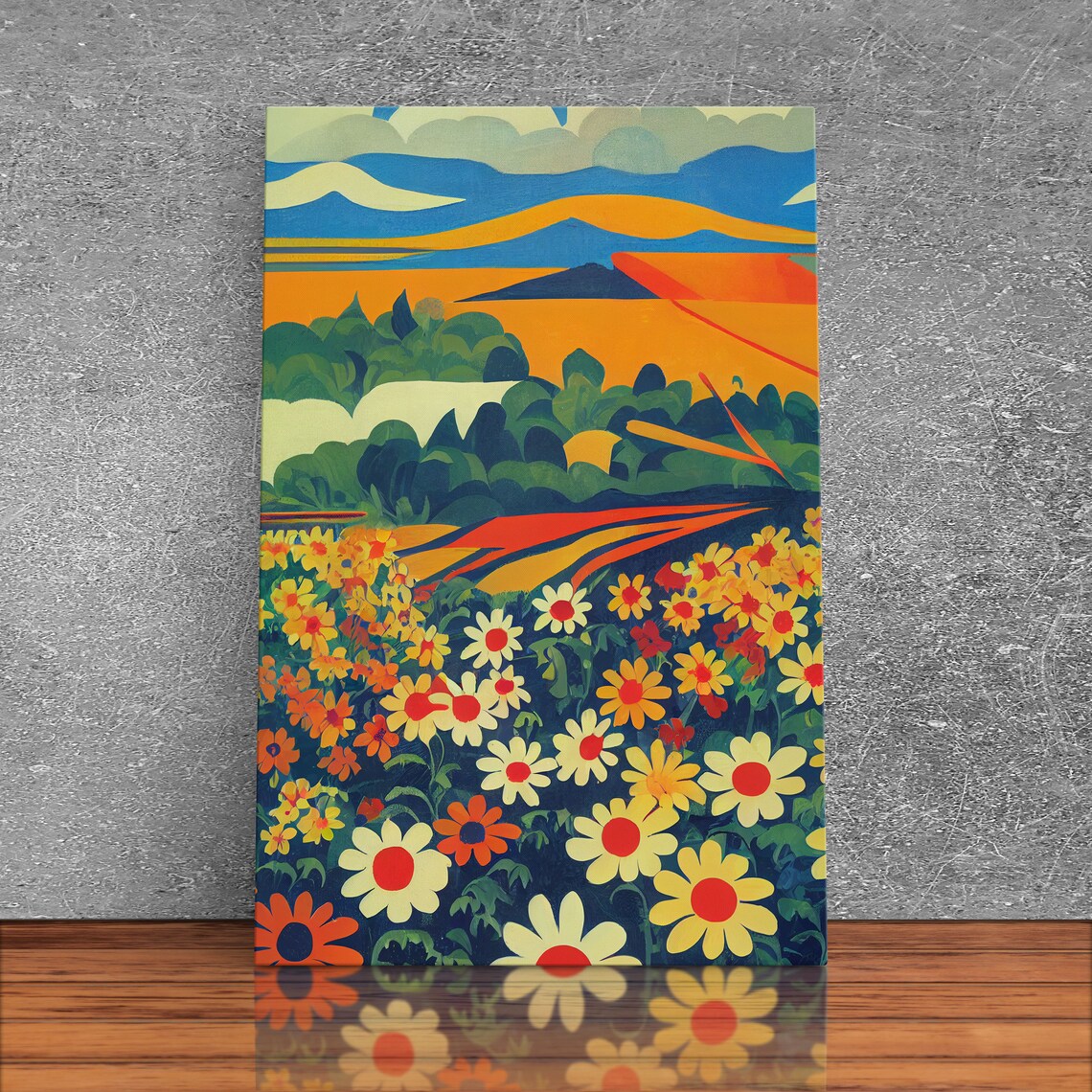 Surrealist Daisy Flowers Psychedelic Art Print - Image 3