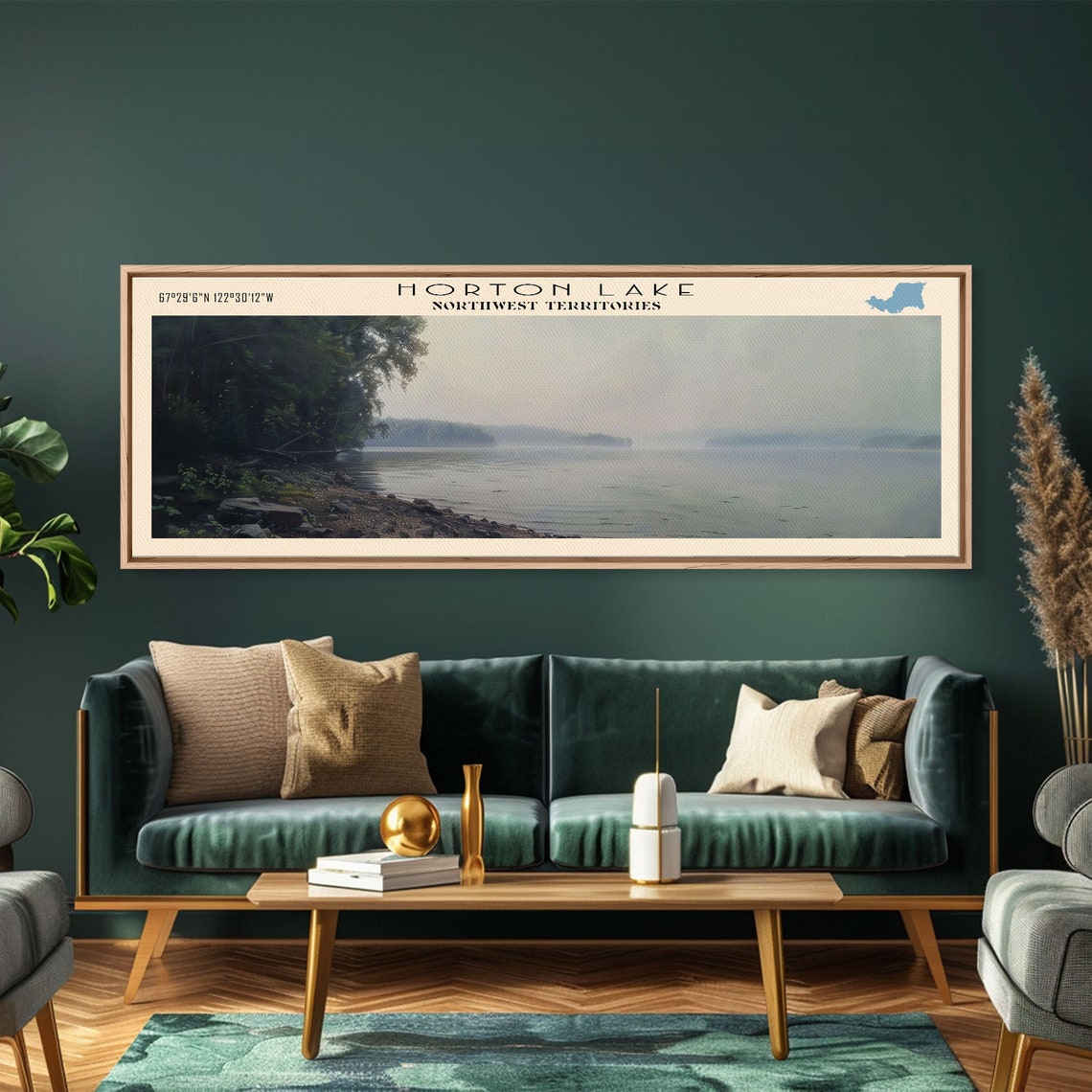 Horton Lake Northwest Territories Misty Forest Foggy Shoreline Poster - Image 4