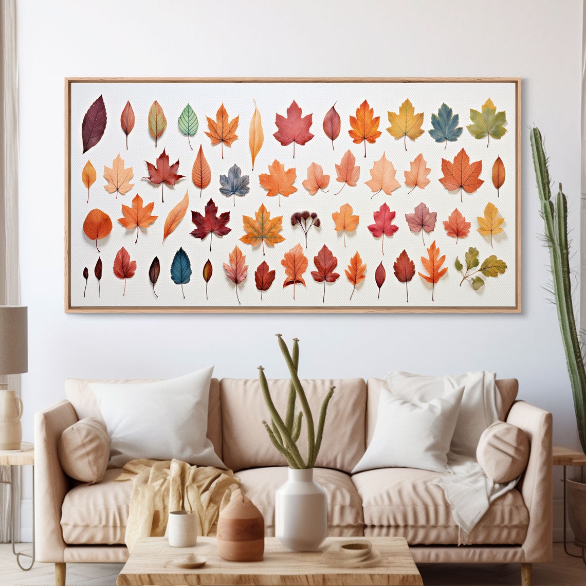 Autumn Leaves Watercolor Chart Fall Foliage Botanical Poster - Image 3