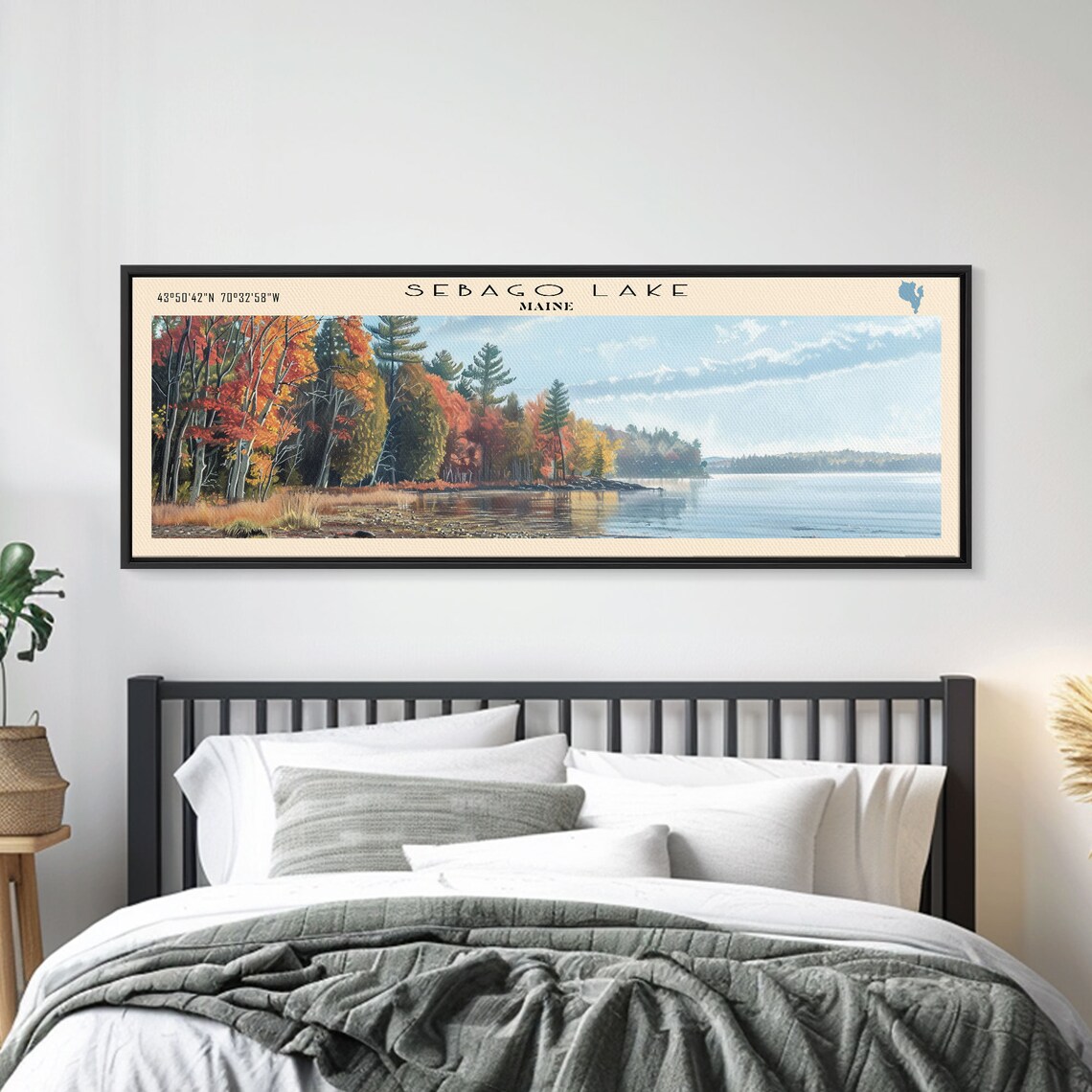 Sebago Lake Maine Travel Poster, Lake House Decor - Image 4
