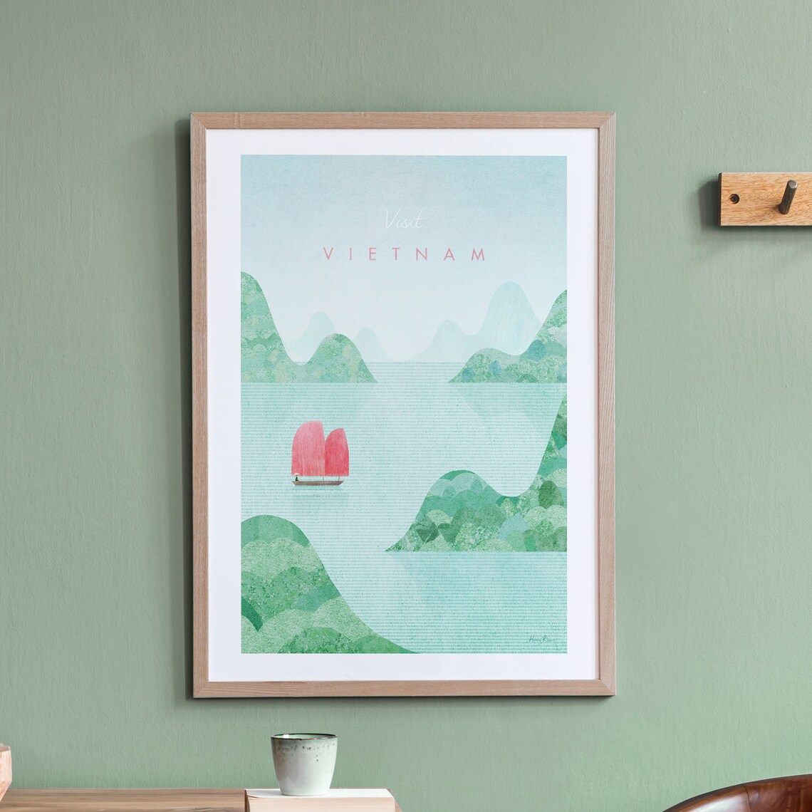 Vietnam Vintage Travel Poster, Minimalist Travel Art