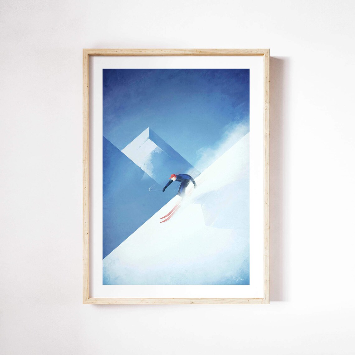 Henry Rivers Ski Print, Skiing Wall Art Poster