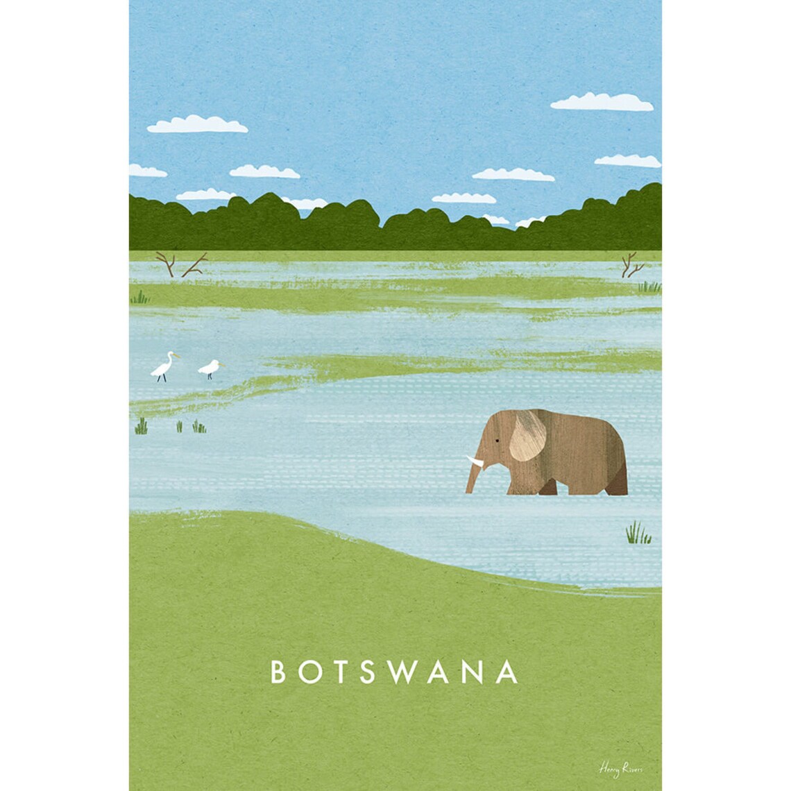 Botswana Vintage Travel Poster, Minimalist Art Print - Image 3