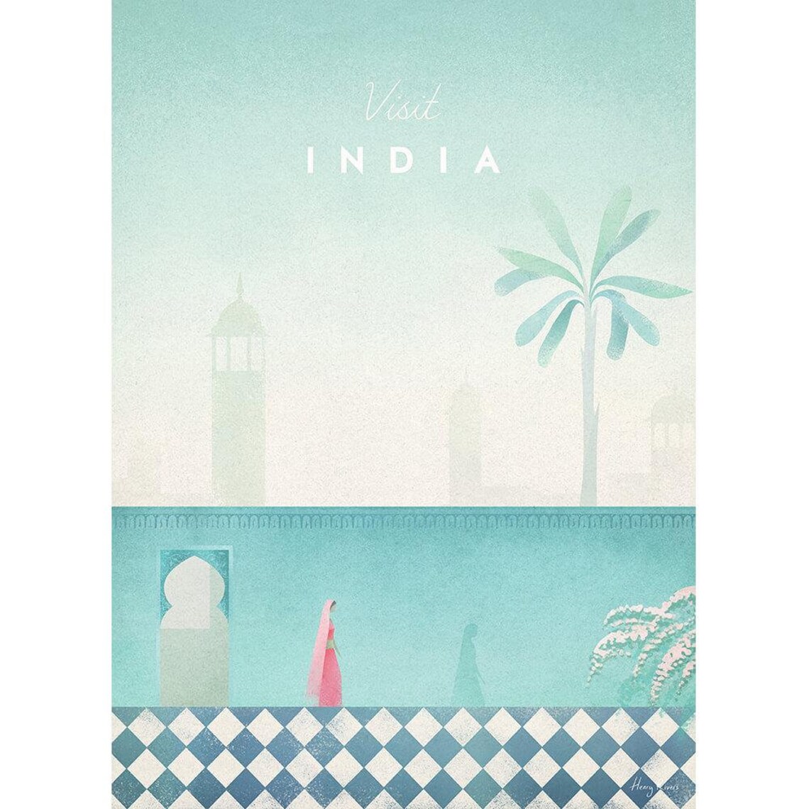 India Vintage Travel Poster Art Print, Minimalist - Image 2