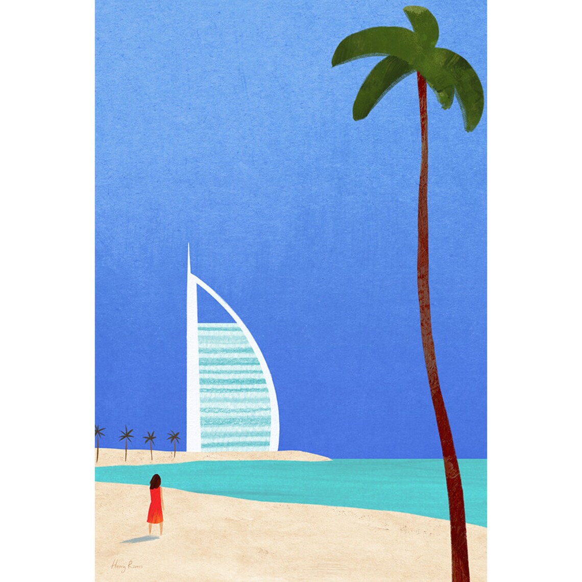 Dubai Burj Al Arab Travel Poster, Henry Rivers - Image 3