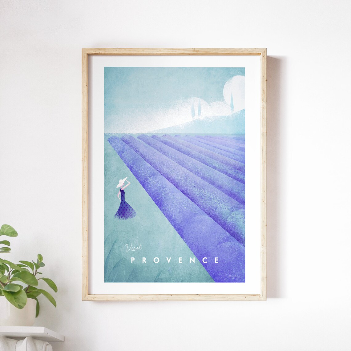Provence Travel Poster, Minimalist Vintage Retro Art