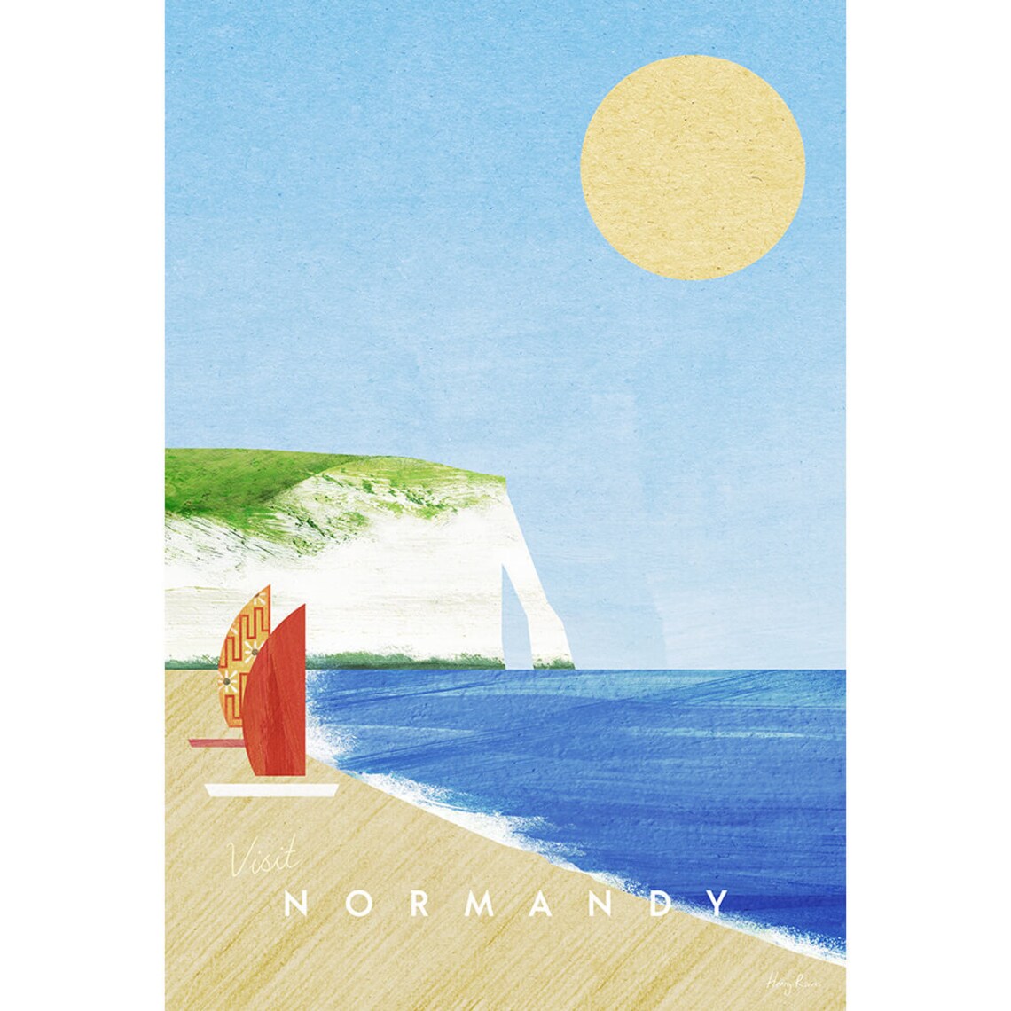 Normandy Vintage Travel Poster, Minimalist Art Print - Image 3