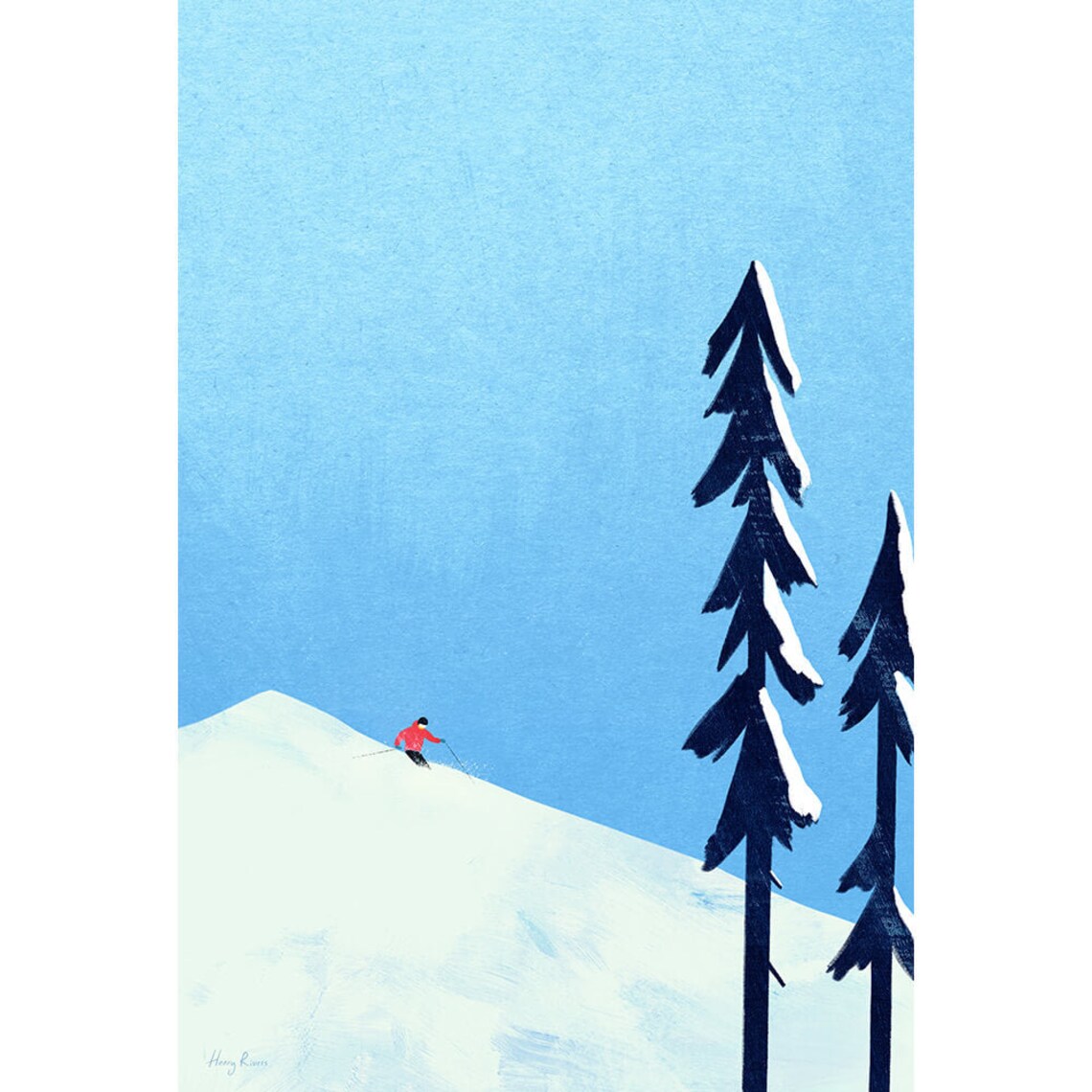 Skier by Henry Rivers, Skiing Off-Piste Art Print - Image 3