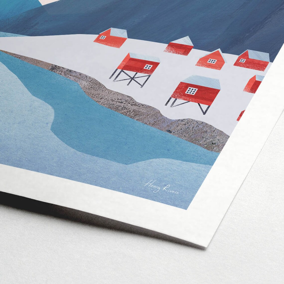 Lofoten Islands Norway Travel Poster, Henry Rivers - Image 2